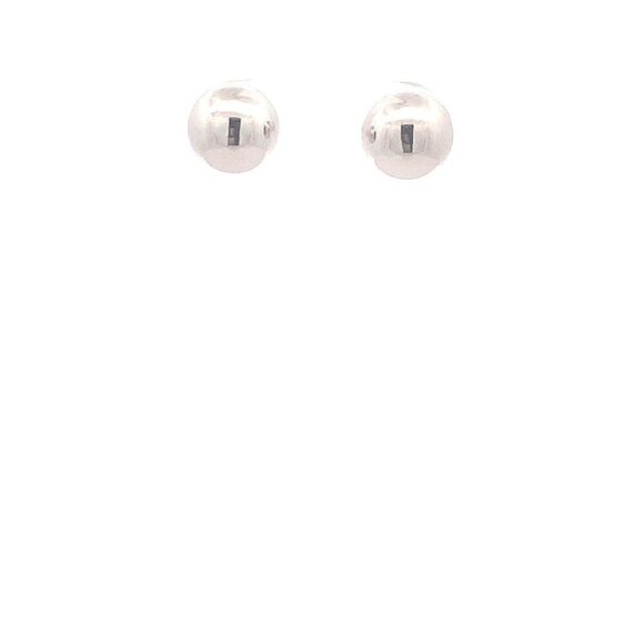 18K White Gold Earrings Stud Balls Polished 1.63 grams - Picture 1 of 12